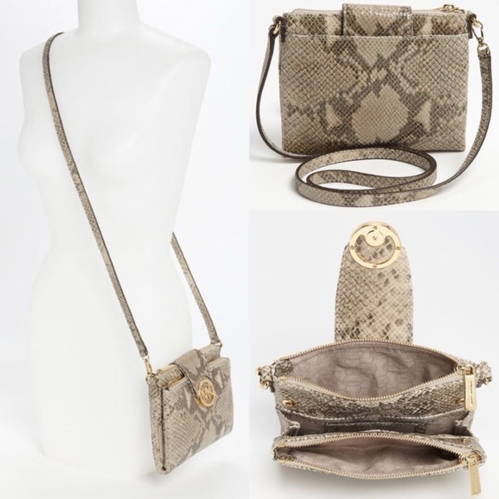 Michael Kors snakeskin crossbody bag